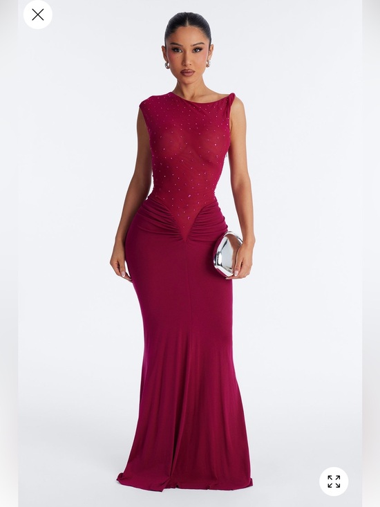 Fashion Nova Dresses & Skirts - Fashion Nova Wine Red Embellished Maxi Dress